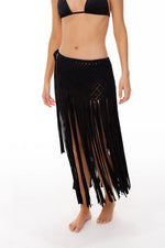 Frida Black Macrame Sarong