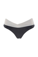 Panty Tiro Alto Negro y Beige Dazzling