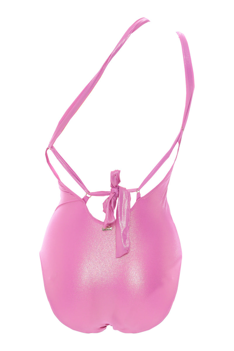 Entero Asimétrico Rosa y Naranja Dazzling