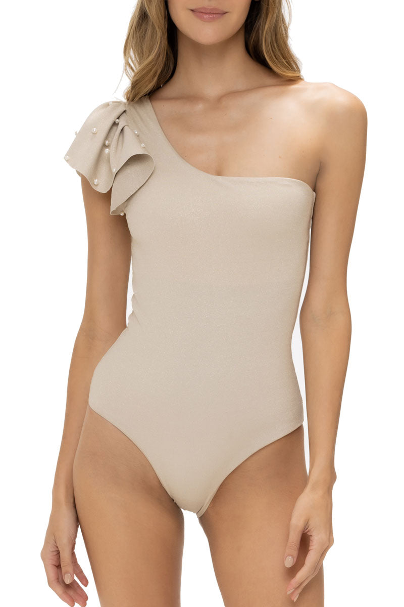 Bright Beige Tummy Control One Piece