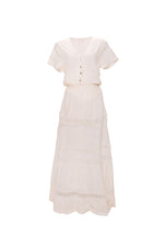 Vestido con Bolillo Marfil Candid