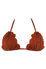 Isadora Brown Shell Triangle Top