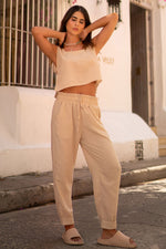 Crop Top Abertura Lateral Beige Palette