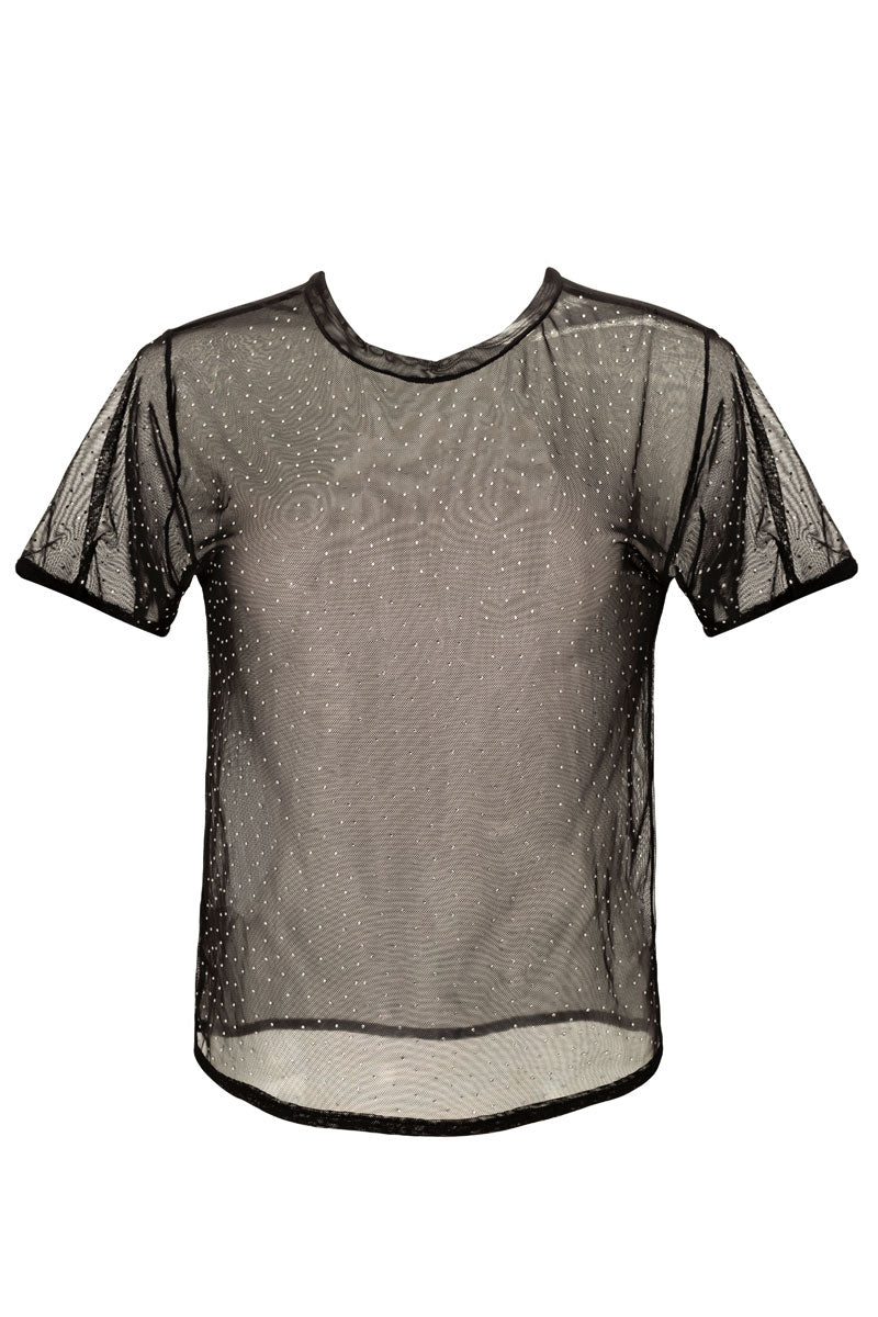 Crop Top Malla Negro Palette