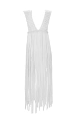 Cover Up Flecos Macrame Marfil Rainbow