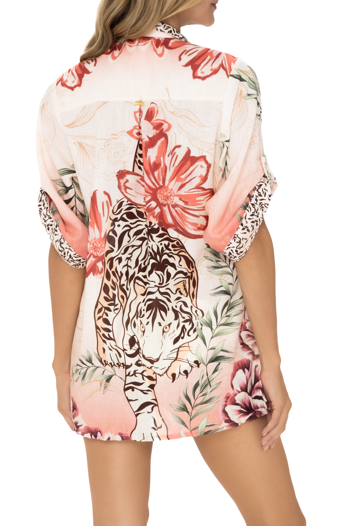 Camisa Abierta Estampada Savage