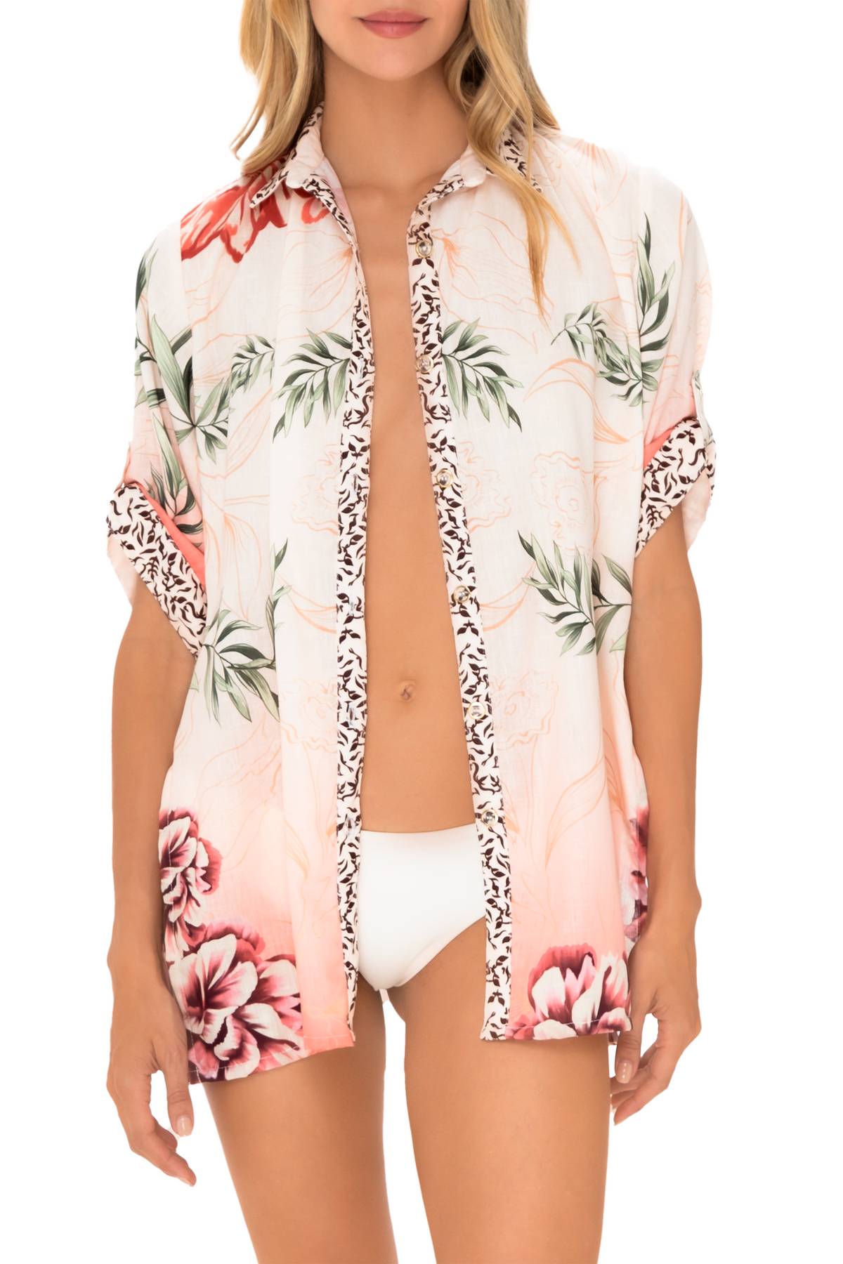 Camisa Abierta Estampada Savage