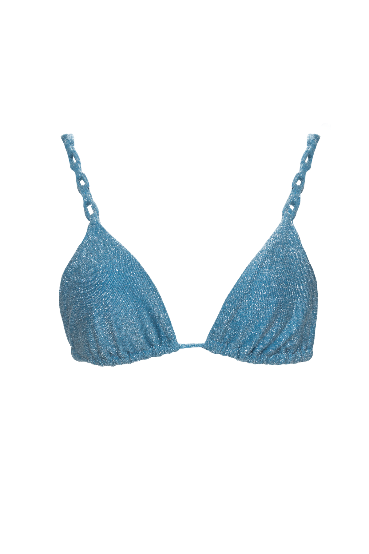 Top Triángulo Azul cristalino Sparkly