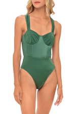 Entero Con Control De Abdomen Verde Sparkly