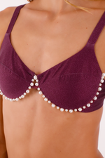 Top Con aros Vino Velua