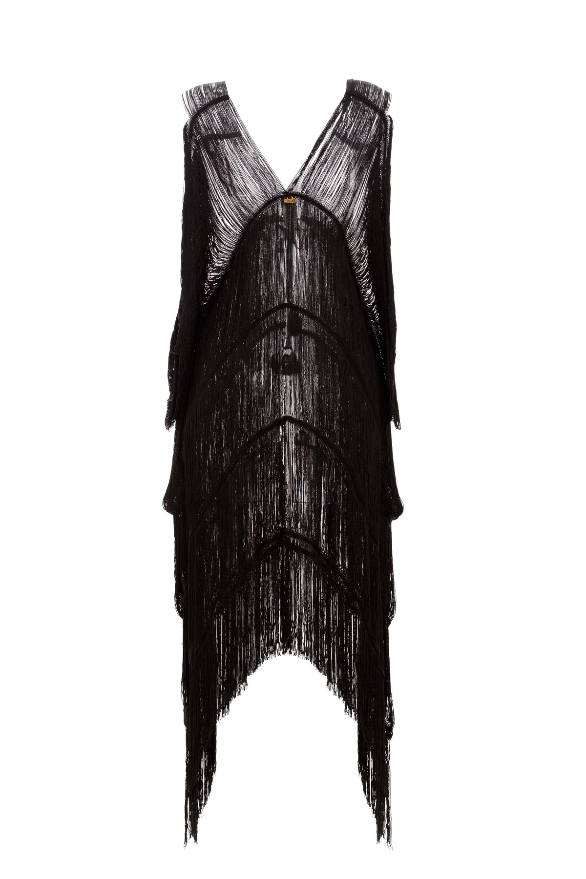 Spring Black Fringe Cover Up