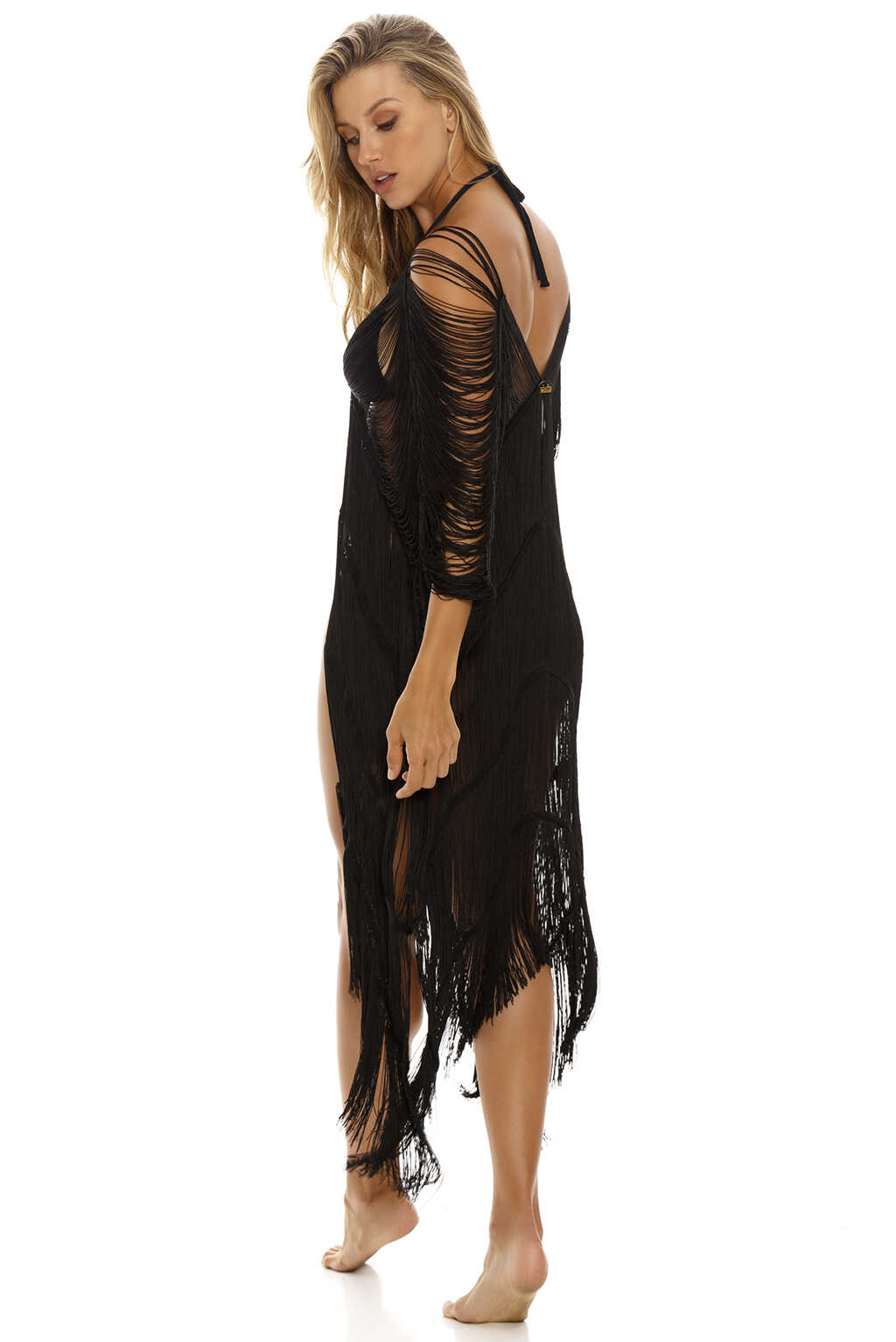 AREZZO ESSENCE fringe poncho