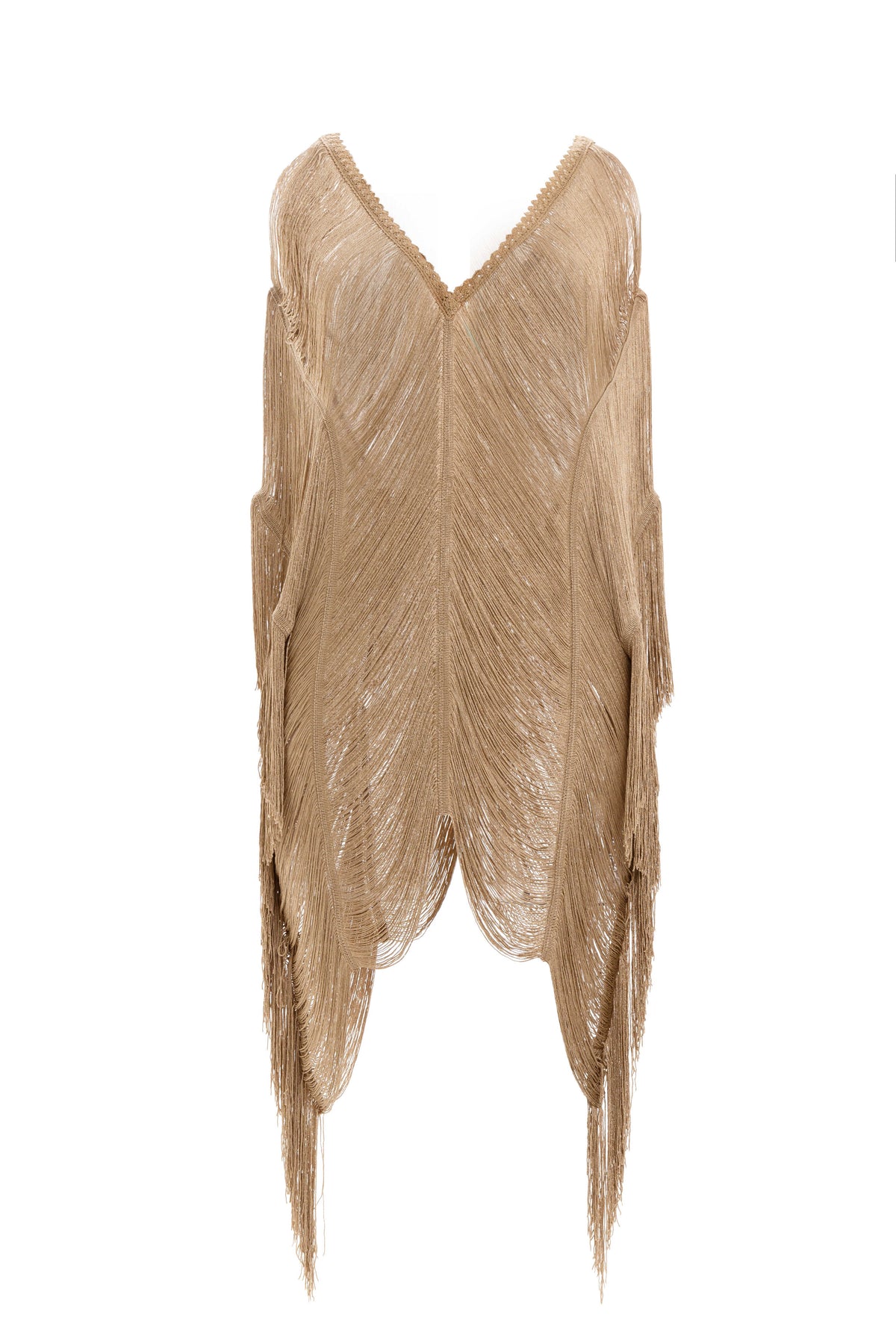 LEOPARD ESSENCE fringe poncho