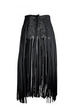 Frida Black Macrame Sarong
