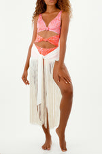 Beach cover-up skirt with front tie