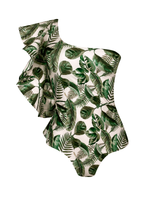 One-shoulder full-length swim dress