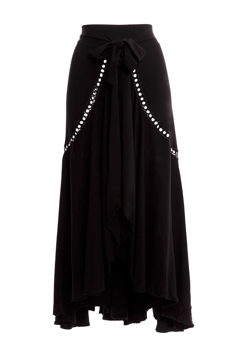 Black Spring Waist Sarong