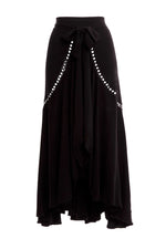 Black Spring Waist Sarong