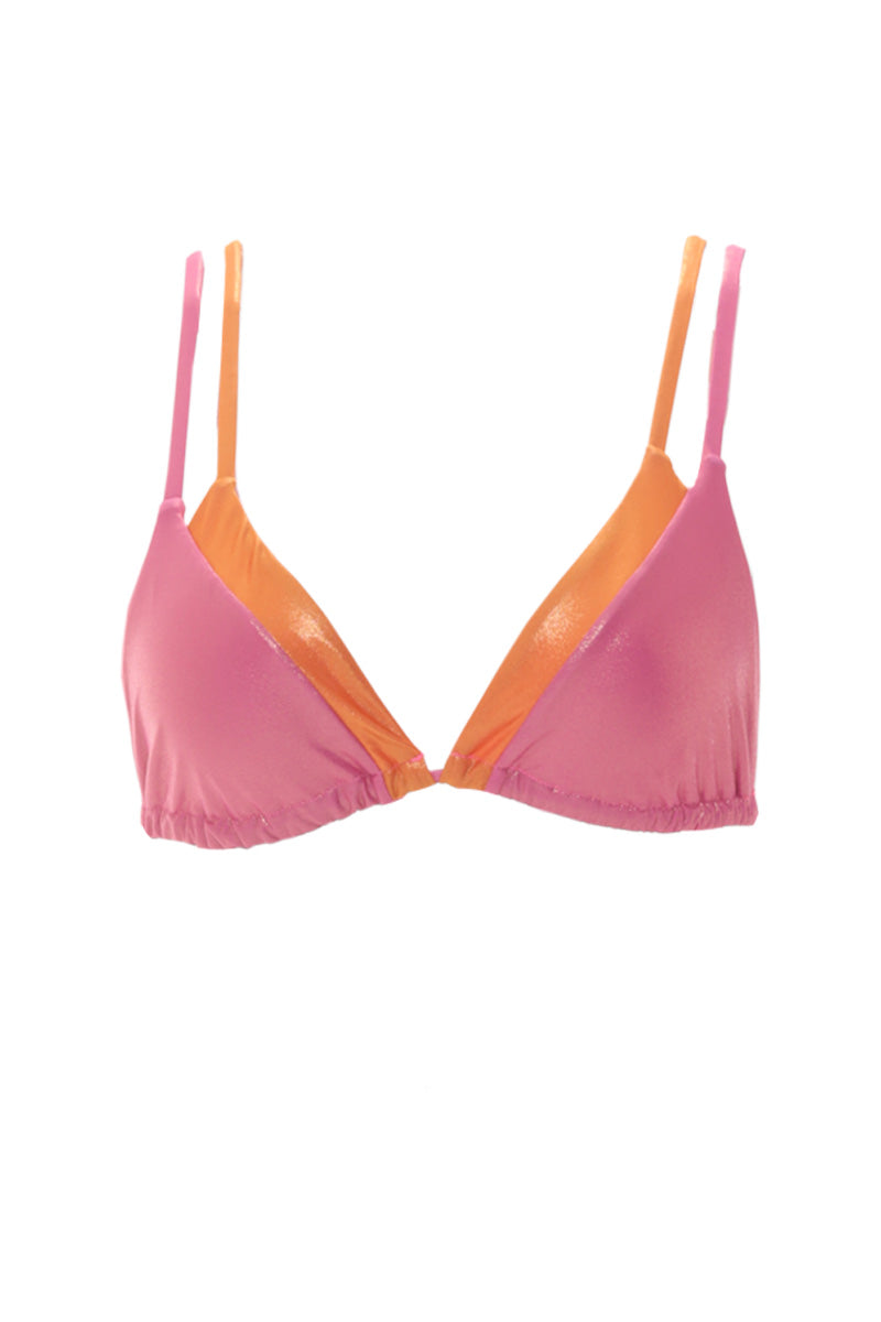 Dazzling Pink and Orange Triangle Top