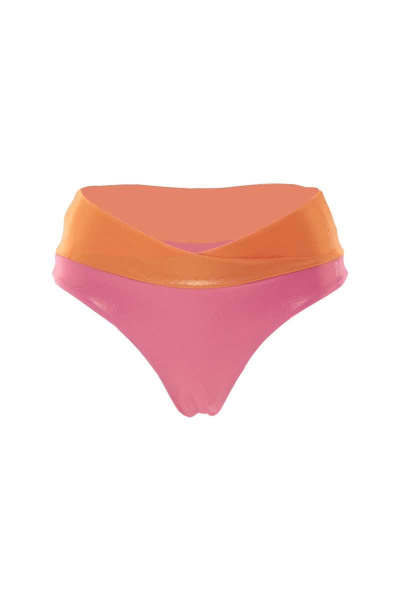 Panty Tiro Alto Rosa y Naranja Dazzling