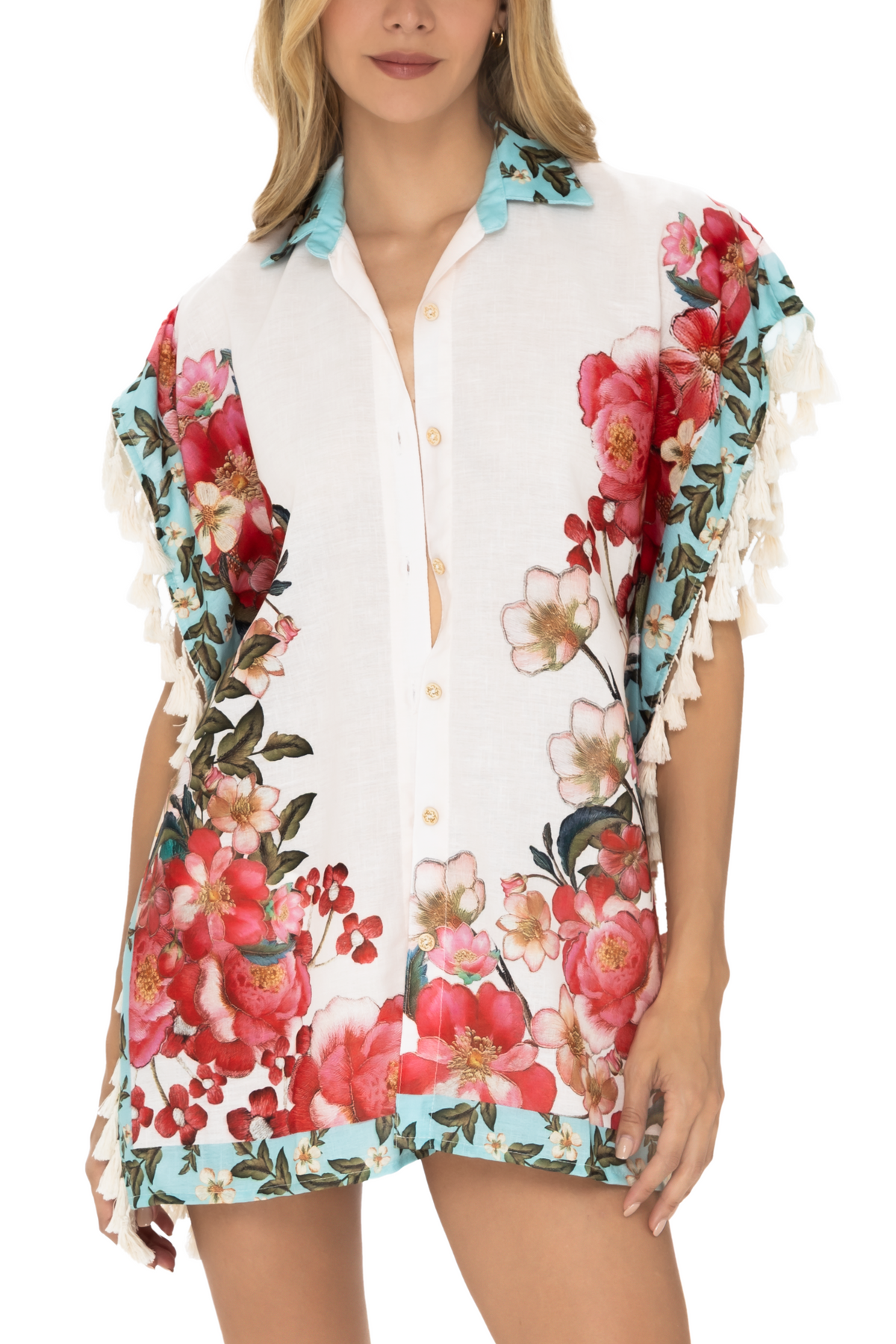 Bloom Printed Pom Pom Shirt