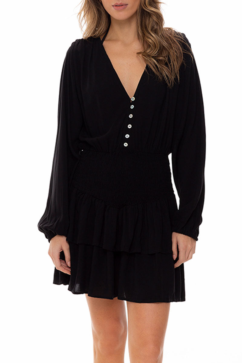 Black Dress With Buttons La Mar Collection