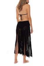 Frida Black Macrame Sarong