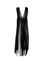 Cover Up Flecos Macracme Negro Goya