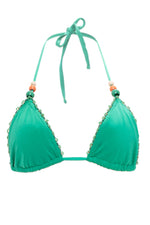 Top Triángulo con Bordado Verde Groovy