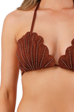 Isadora Brown Shell Triangle Top