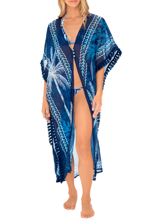 Kimono Con flecos  Estampado Lunelly