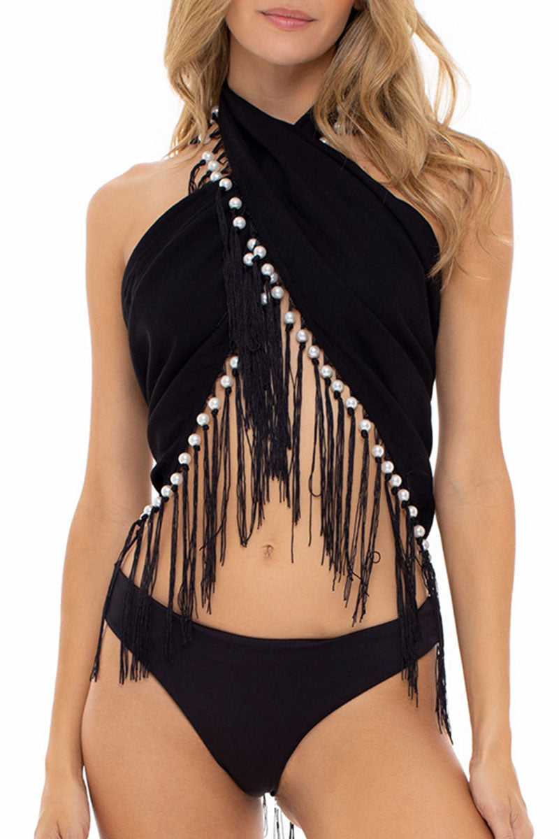 Black Palette Fringe Sarong