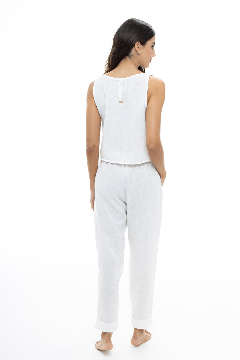 Crop Top Abertura Lateral Marfil Palette