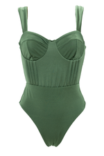 Entero Con Control De Abdomen Verde Sparkly