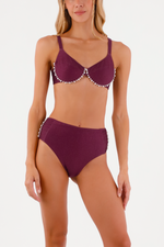 Top Con aros Vino Velua