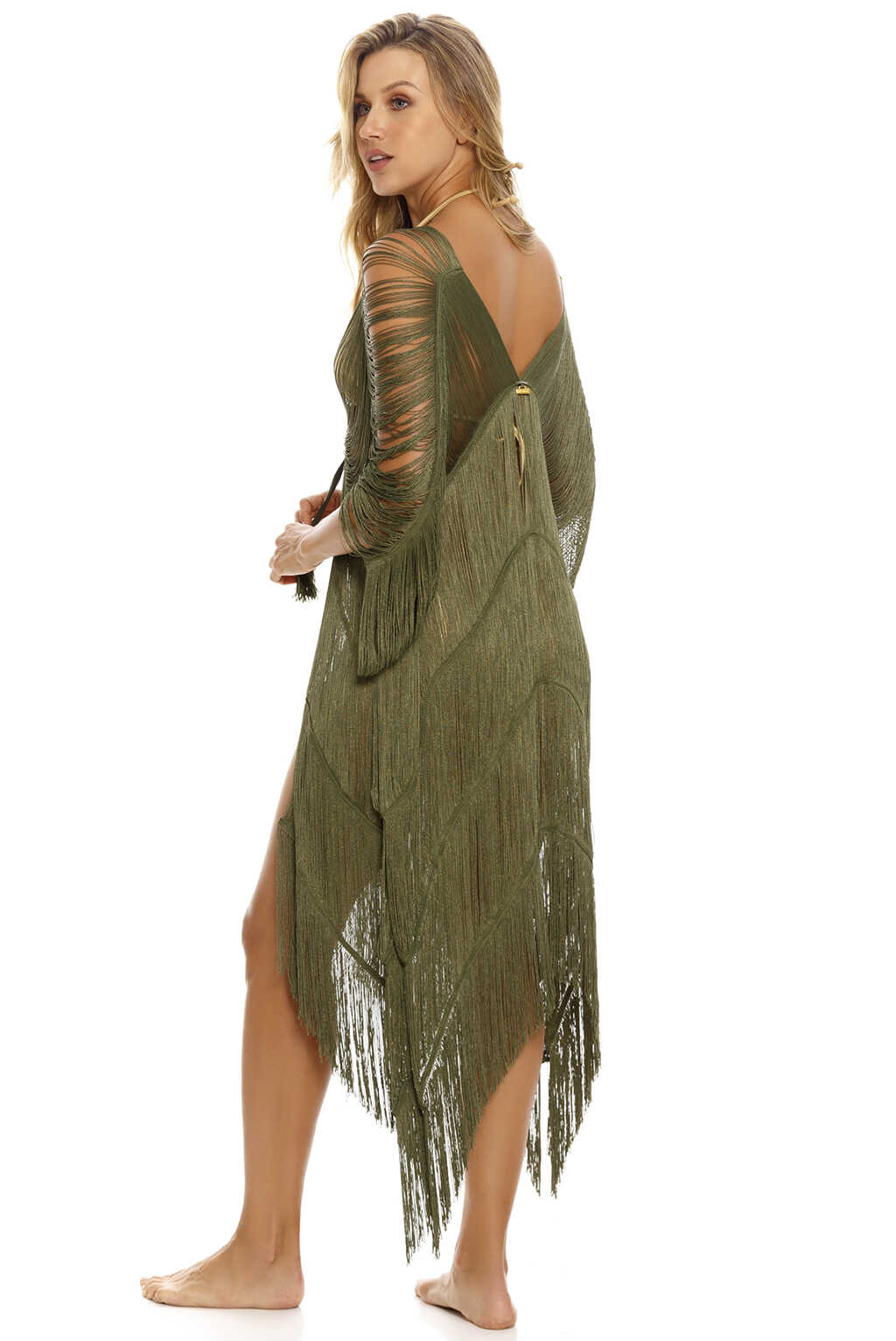 Cover Up Corto Flecos Verde Natural