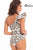 Back one-piece swimsuit one-shoulder