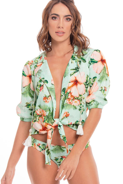 Shirt Cover Up with Front ties TROPICAL MACONDO