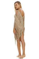 LEOPARD ESSENCE fringe poncho