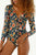 Tiled Plunging Neckline Long Sleeve Bodysuit 