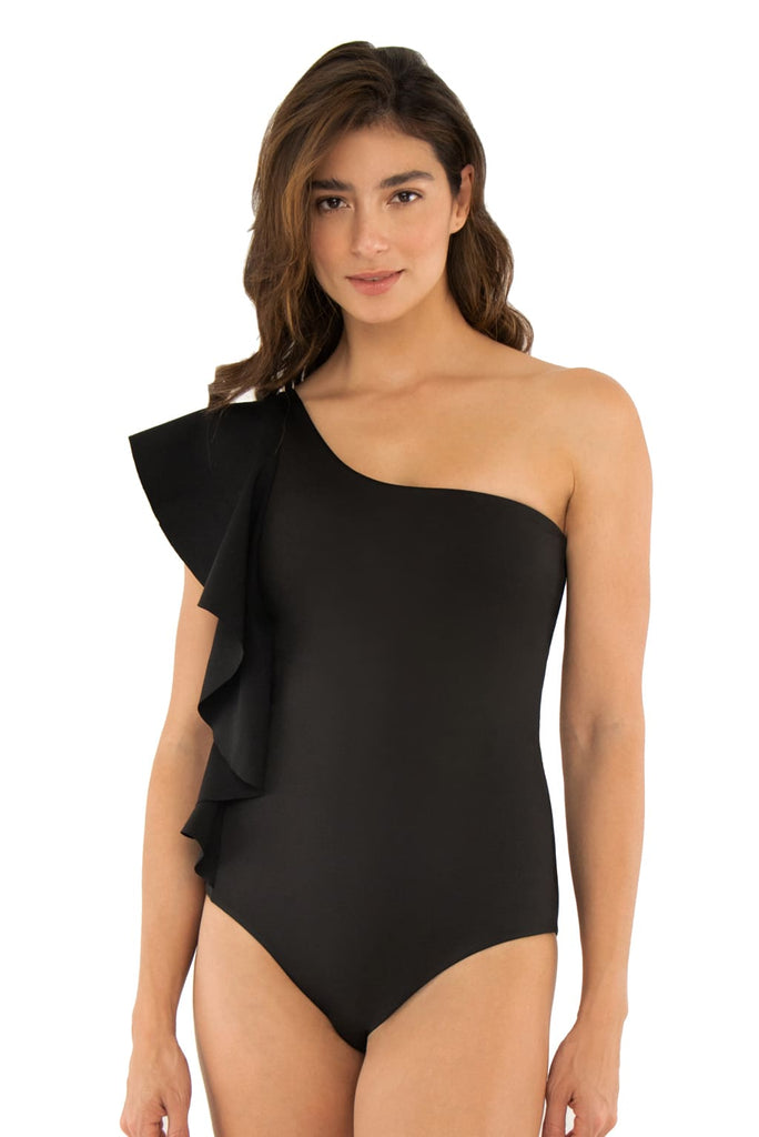 One-piece swimsuit with removable cupsç