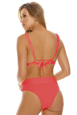 Top Triángulo Fijo Coral Neón Palette