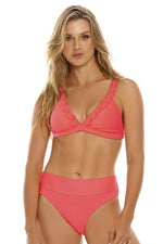 Top Triángulo Fijo Coral Neón Palette